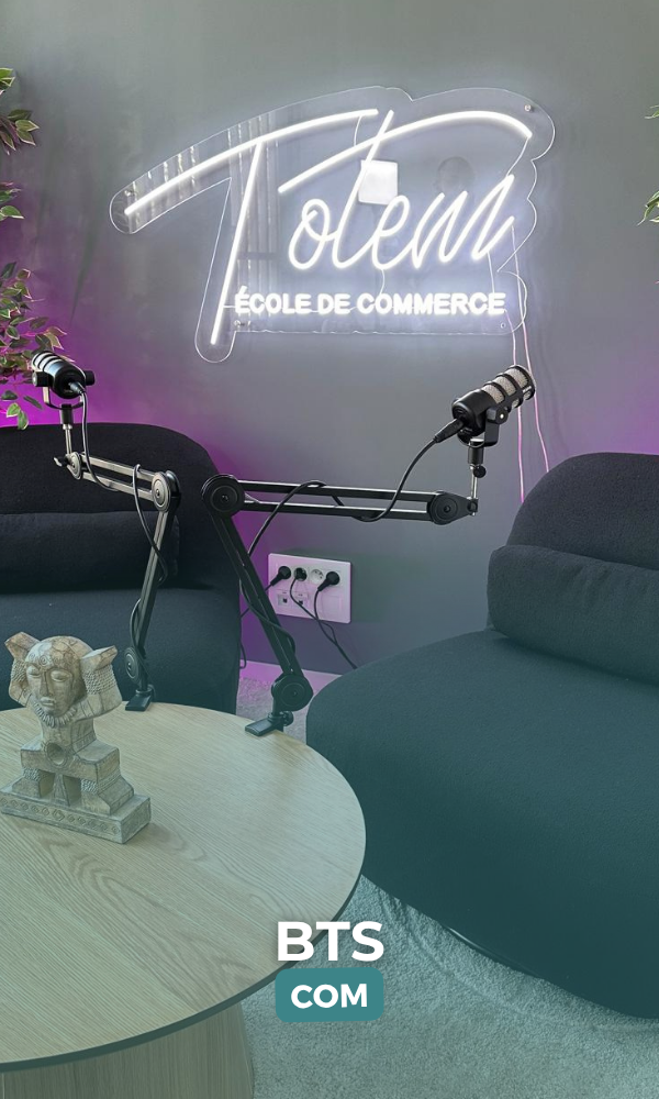 Salle podcast de l'&eacute;cole TOTEM pour le BTS COM
