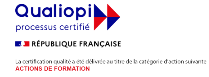 Logo Qualiopi, processus certifi&eacute;, cat&eacute;gorie actions de formation